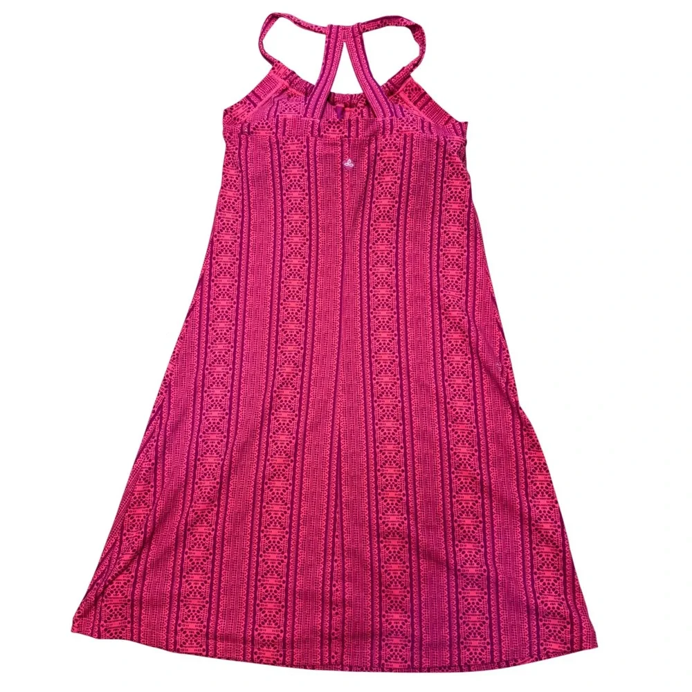 Prana Quinn Dress Fuchsia pink lace Geometric Print Racerback Women's Size Small